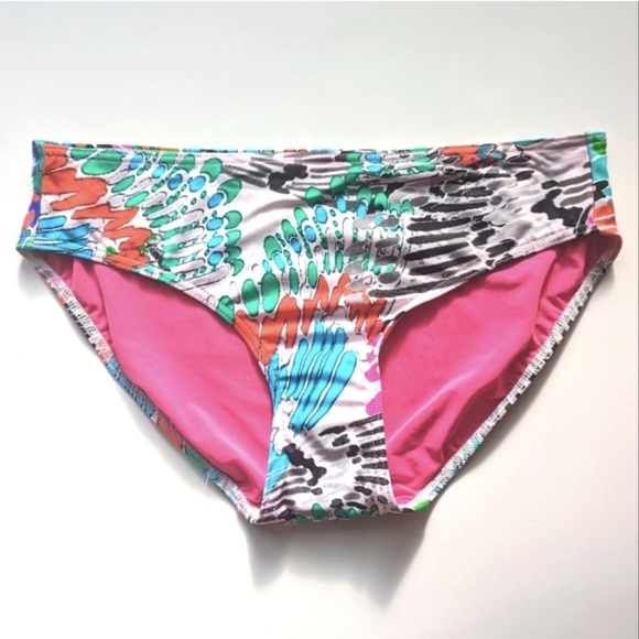 NWT Freya Hipster Brief Full Coverage Bathing Suit Colorful Bikini Bottom Large - Picture 2 of 8
